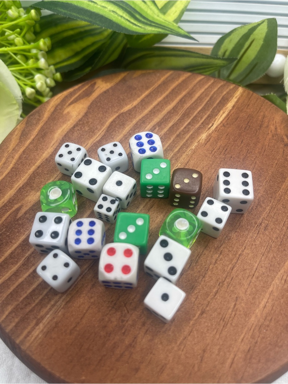 Lot of 18 Assorted Dice Mixed Colors Sizes Game Replacement D6 Mini Translucent